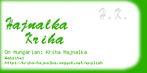 hajnalka kriha business card